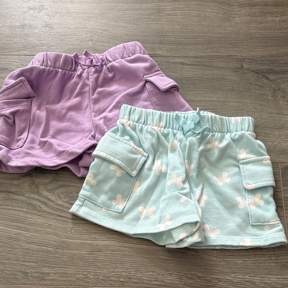 Kids Purple and Light Blue Shorts Set